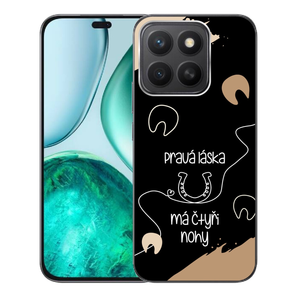 Gélový kryt mmCase na Honor X8c - konský motív čierne pozadie