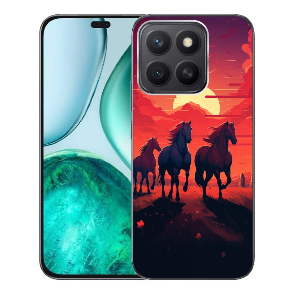 Gélový kryt mmCase na Honor X8c - kone a západ slnka