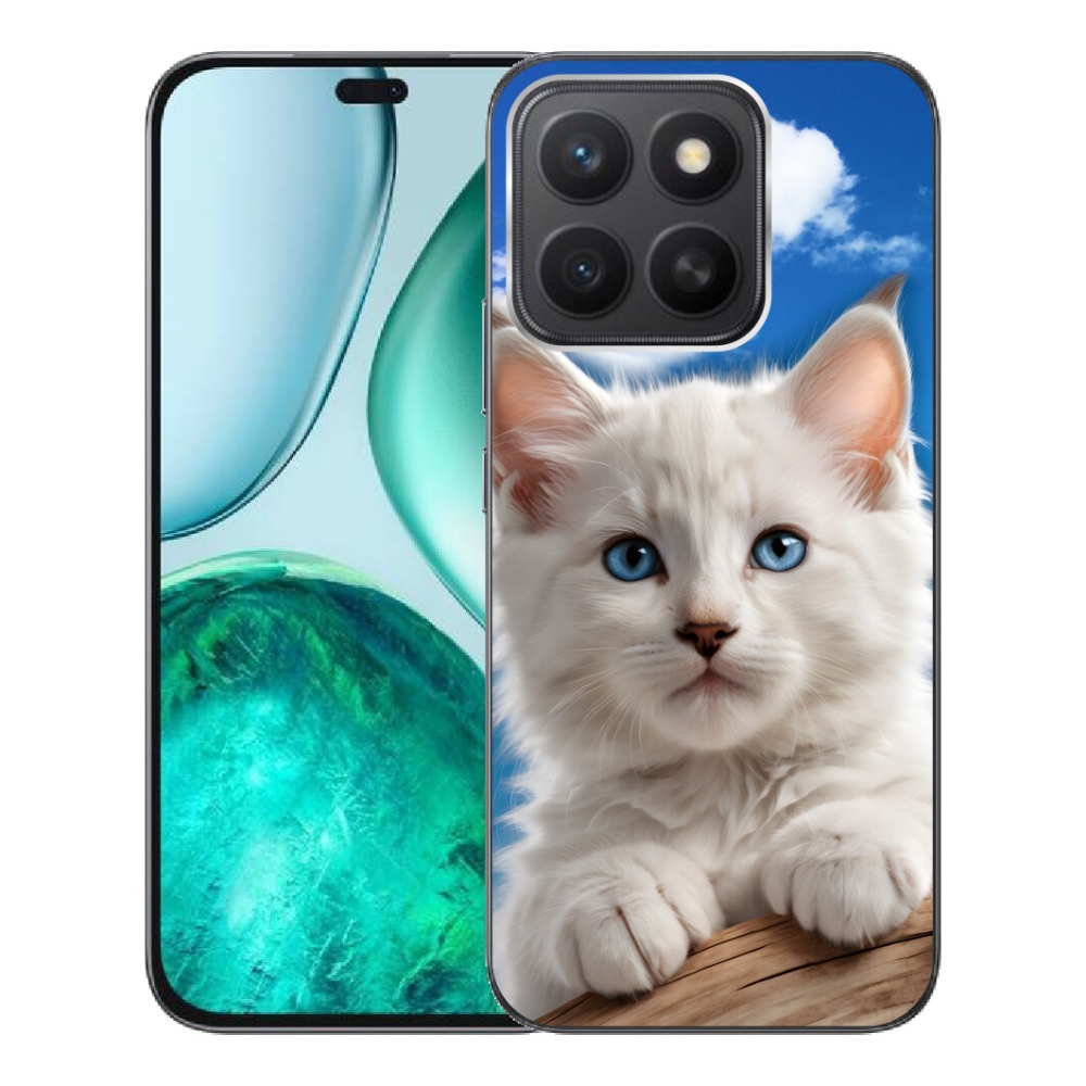 Gélový kryt mmCase na Honor X8c - mačiatko a oblaky