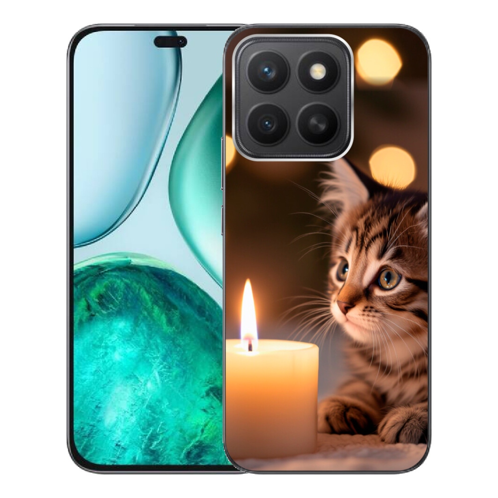 Gélový kryt mmCase na Honor X8c - mačiatko a sviečka