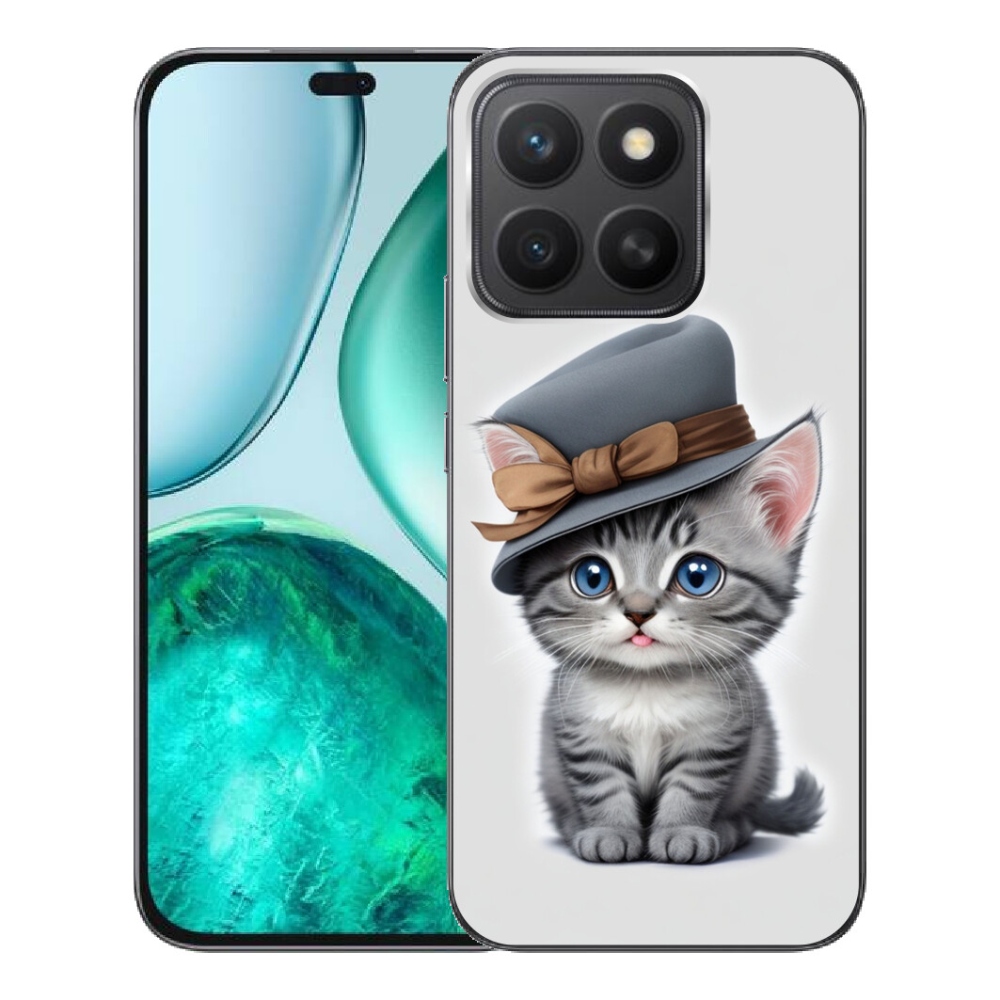 Gélový kryt mmCase na Honor X8c - mačiatko s klobúkom