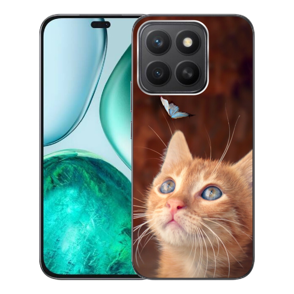 Gélový kryt mmCase na Honor X8c - motýľ a mačiatko
