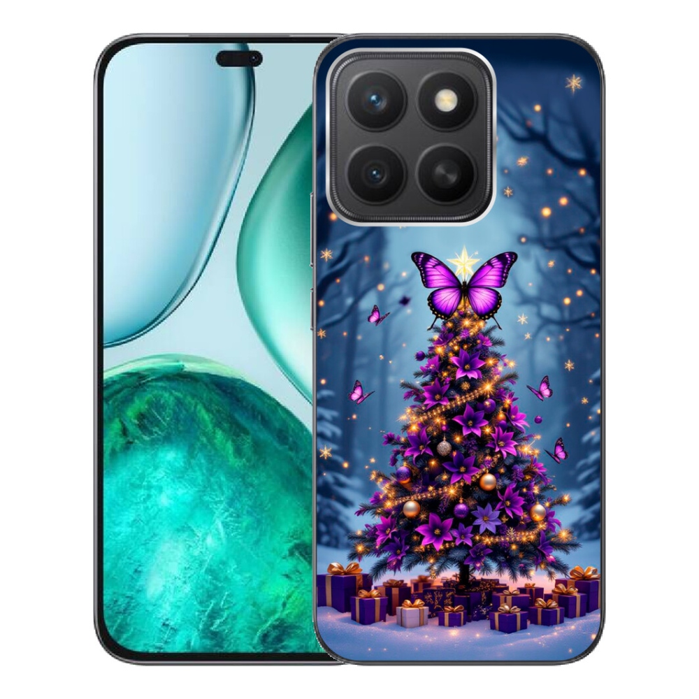 Gélový kryt mmCase na Honor X8c - motýlí vianočný stromček