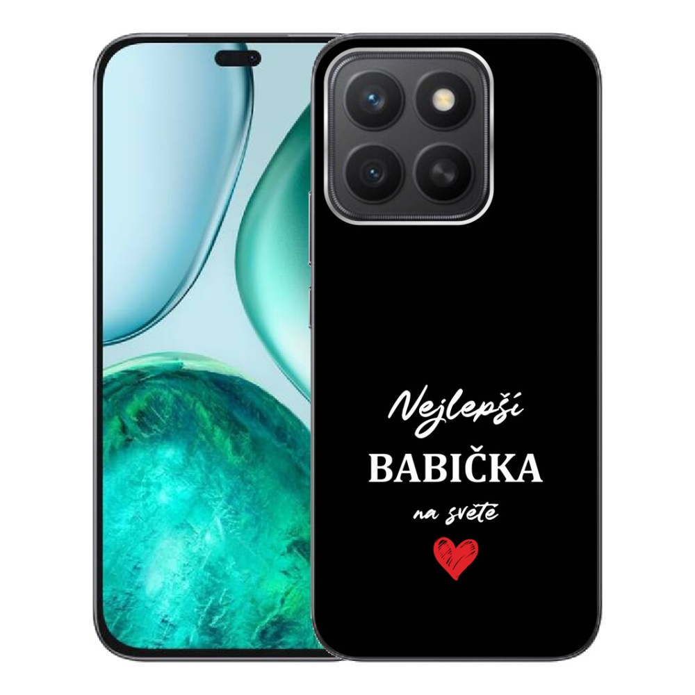 Gélový kryt mmCase na Honor X8c - najlepšia babička 1 čierne pozadie