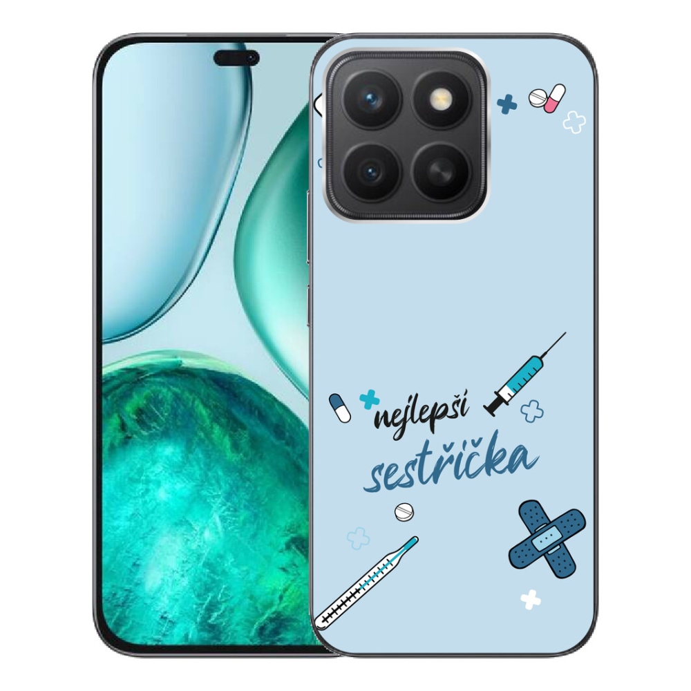 Gélový kryt mmCase na Honor X8c - najlepšia sestrička modré pozadie