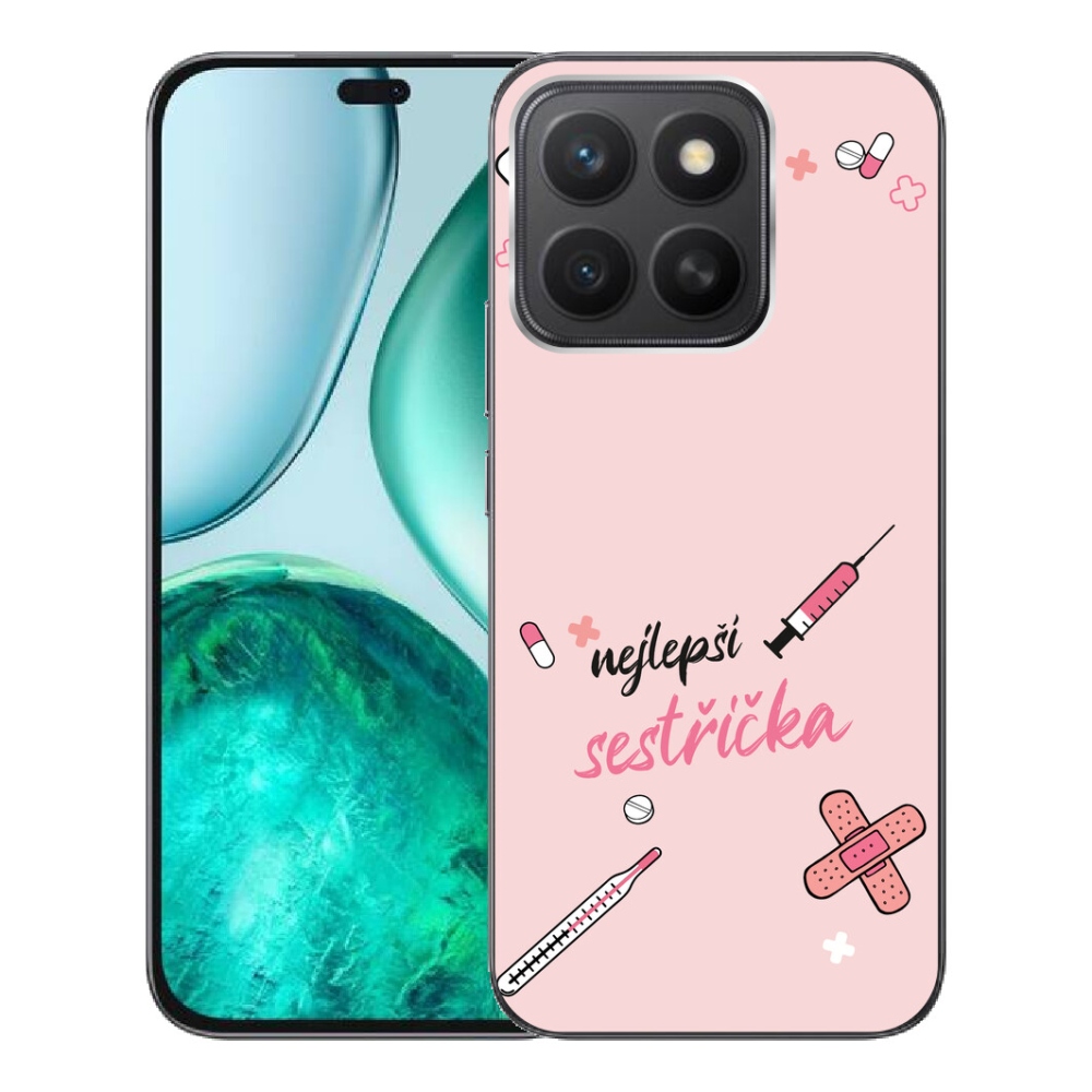 Gélový kryt mmCase na Honor X8c - najlepšia sestrička ružové pozadie