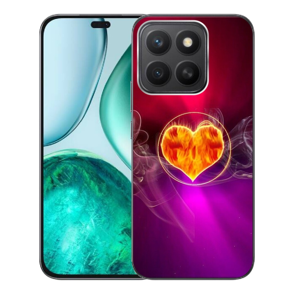 Gélový kryt mmCase na Honor X8c - ohnivé srdce