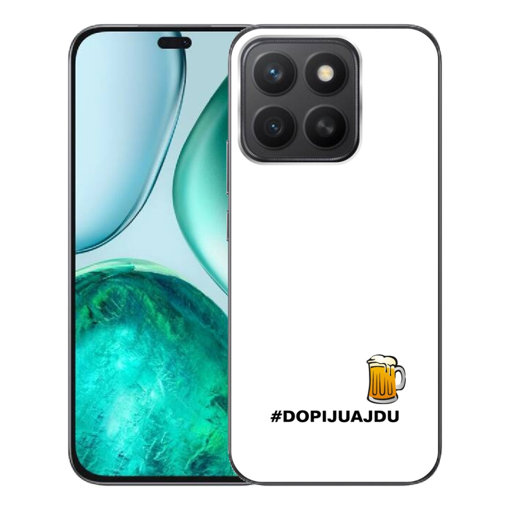 Gélový kryt mmCase na Honor X8c - pivný motív 1 biele pozadie