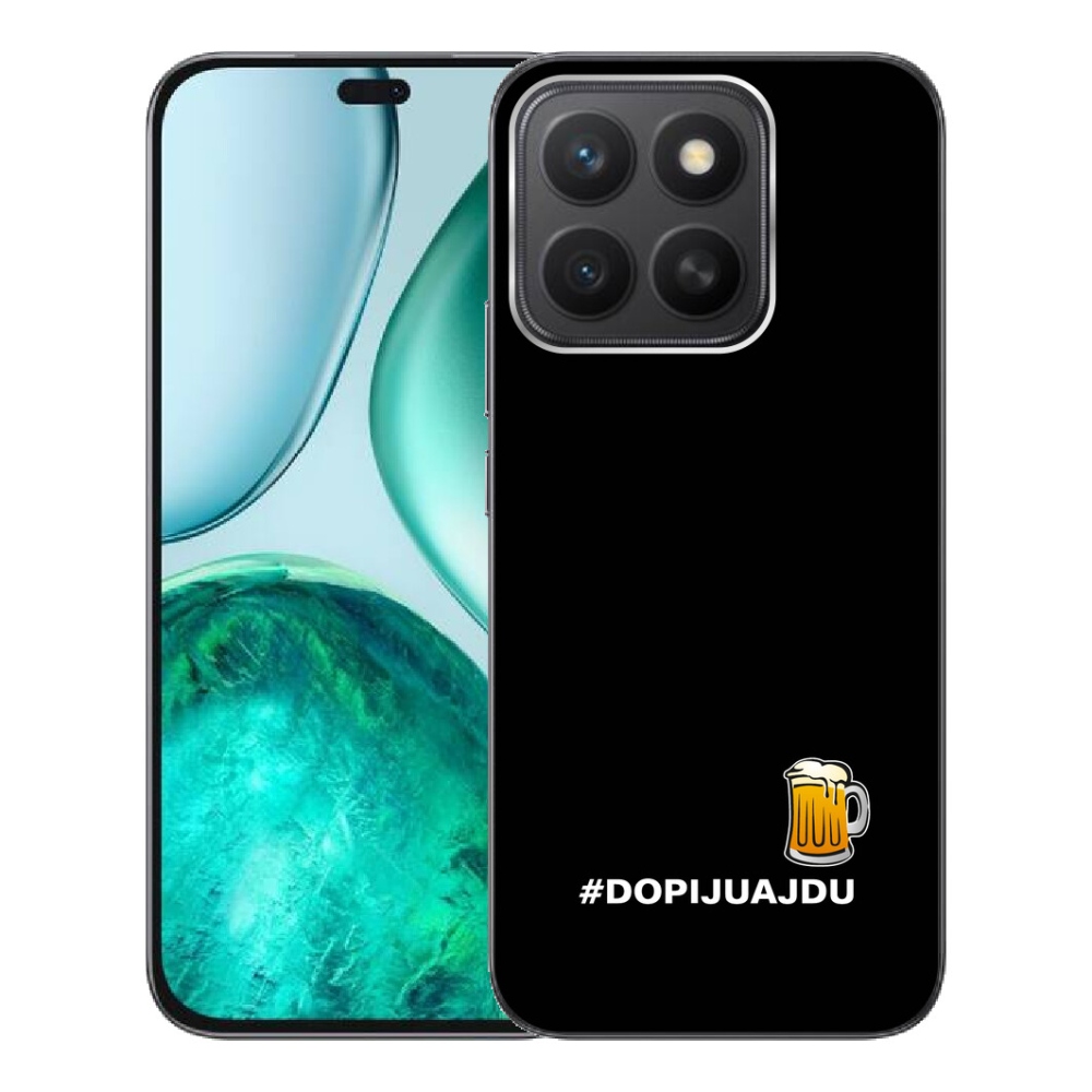 Gélový kryt mmCase na Honor X8c - pivný motív 1 čierne pozadie