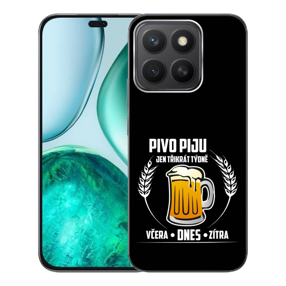 Gélový kryt mmCase na Honor X8c - pivný motív čierne pozadie