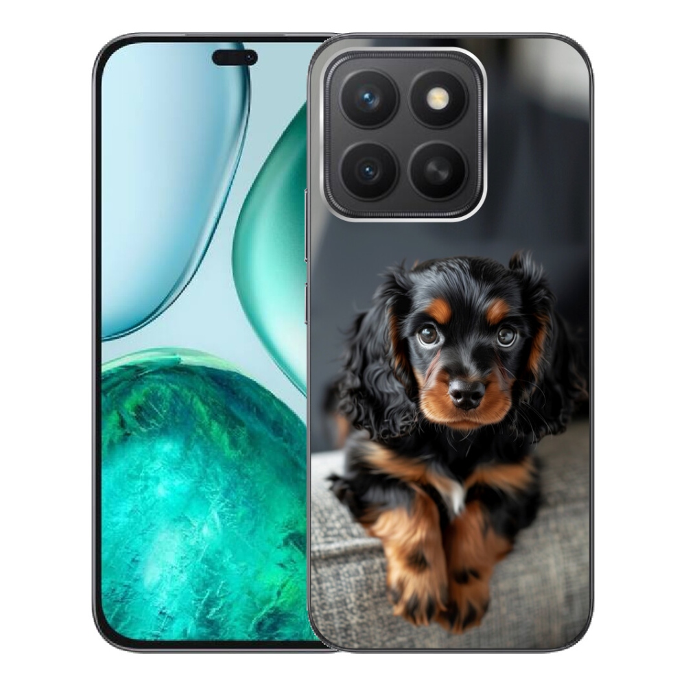 Gélový kryt mmCase na Honor X8c - roztomilý dlhosrstý jazvečík