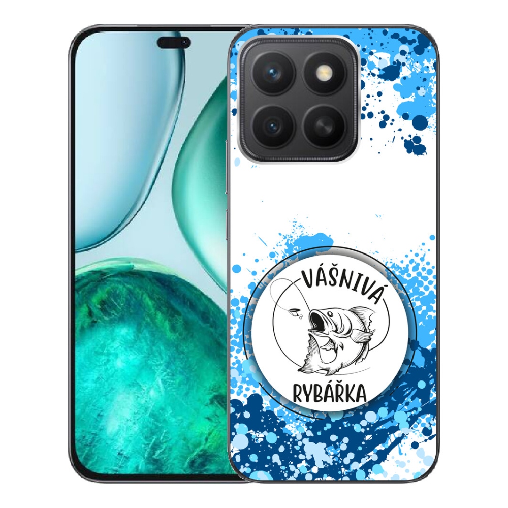 Gélový kryt mmCase na Honor X8c - vášnivá rybárka biele pozadie