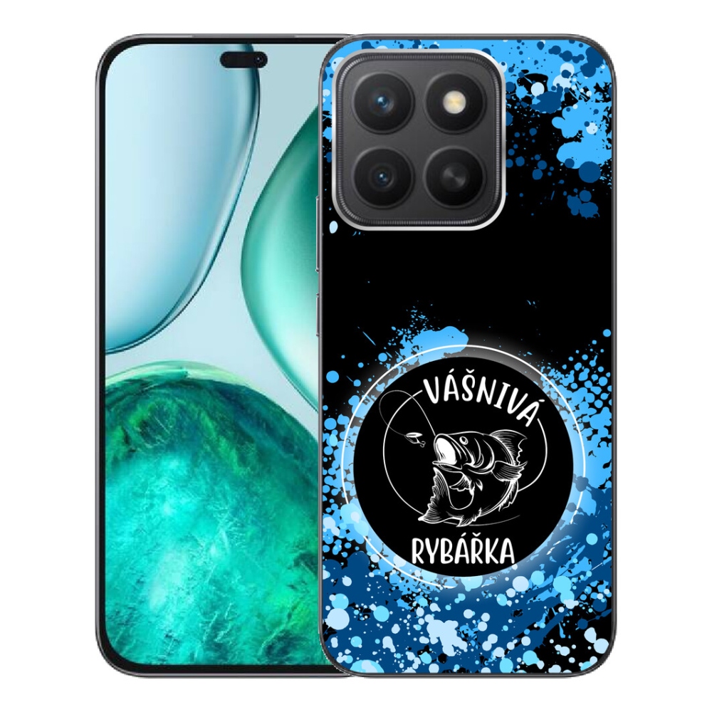 Gélový kryt mmCase na Honor X8c - vášnivá rybárka čierne pozadie