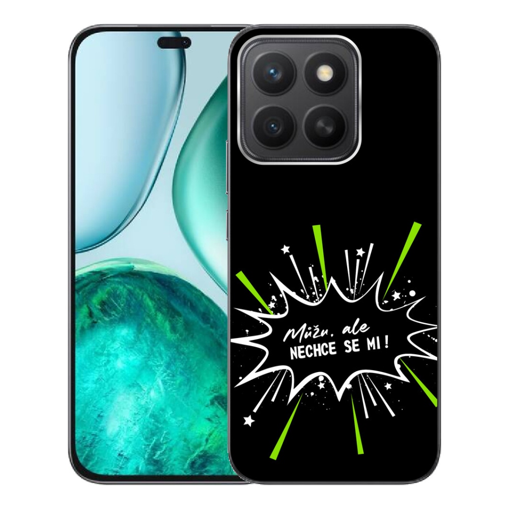 Gélový kryt mmCase na Honor X8c - vtipný text 11 čierne pozadie