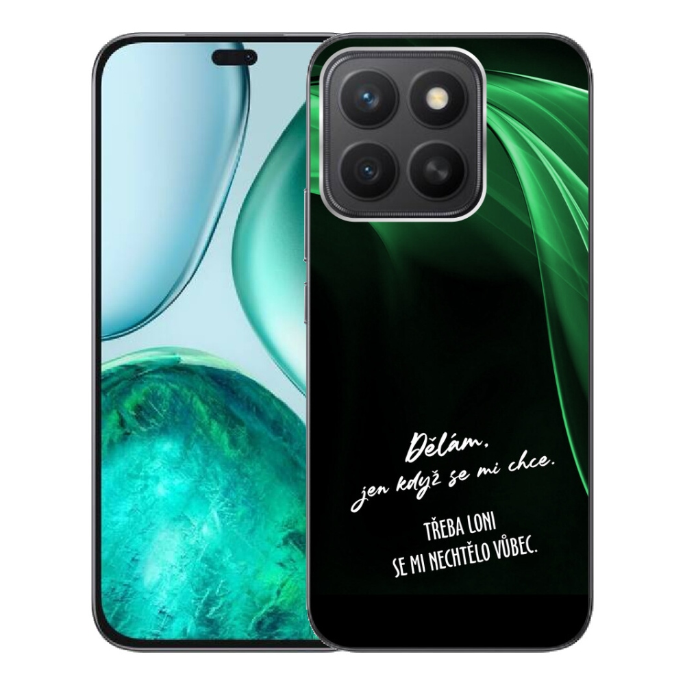 Gélový kryt mmCase na Honor X8c - vtipný text 12 čierne pozadie