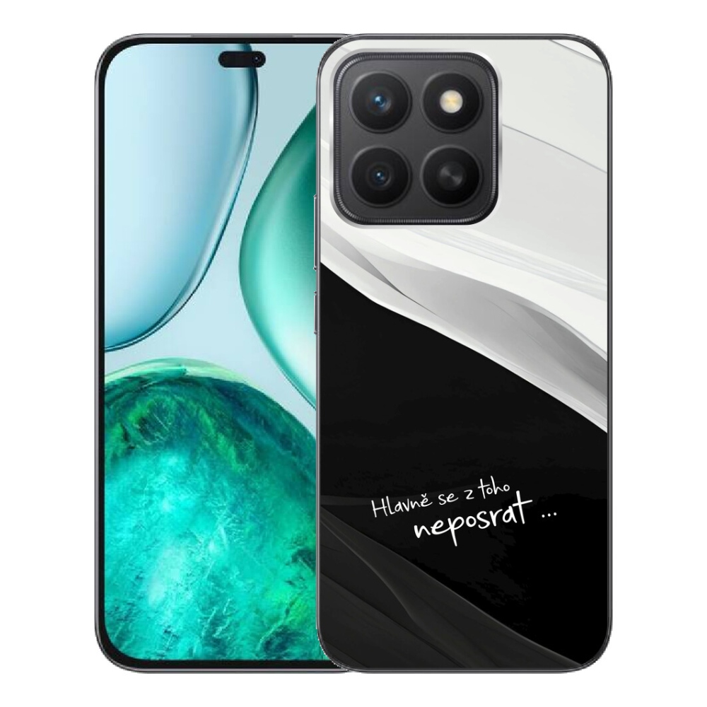Gélový kryt mmCase na Honor X8c - vtipný text 13 čiernobiele pozadie