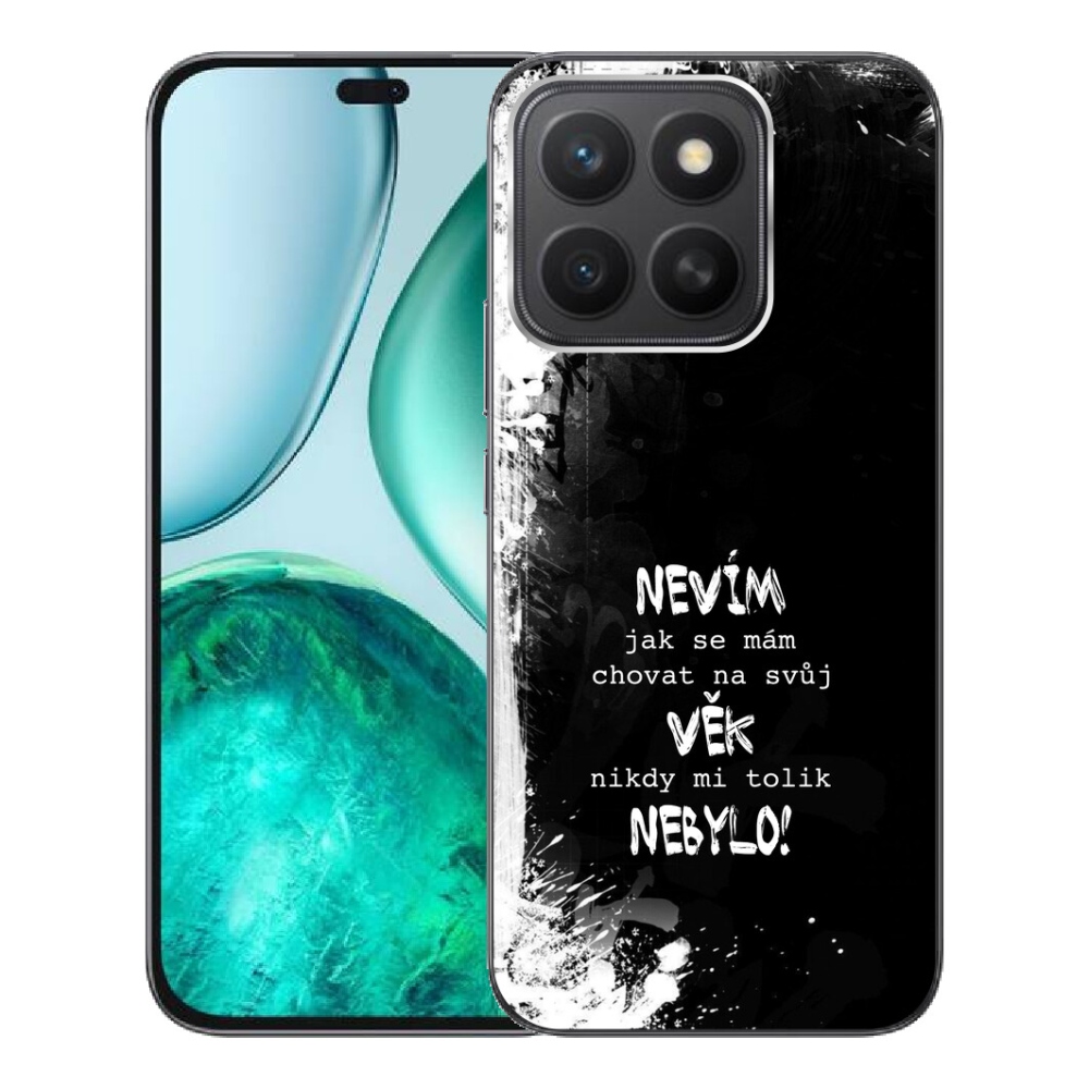 Gélový kryt mmCase na Honor X8c - vtipný text 14 čierne pozadie