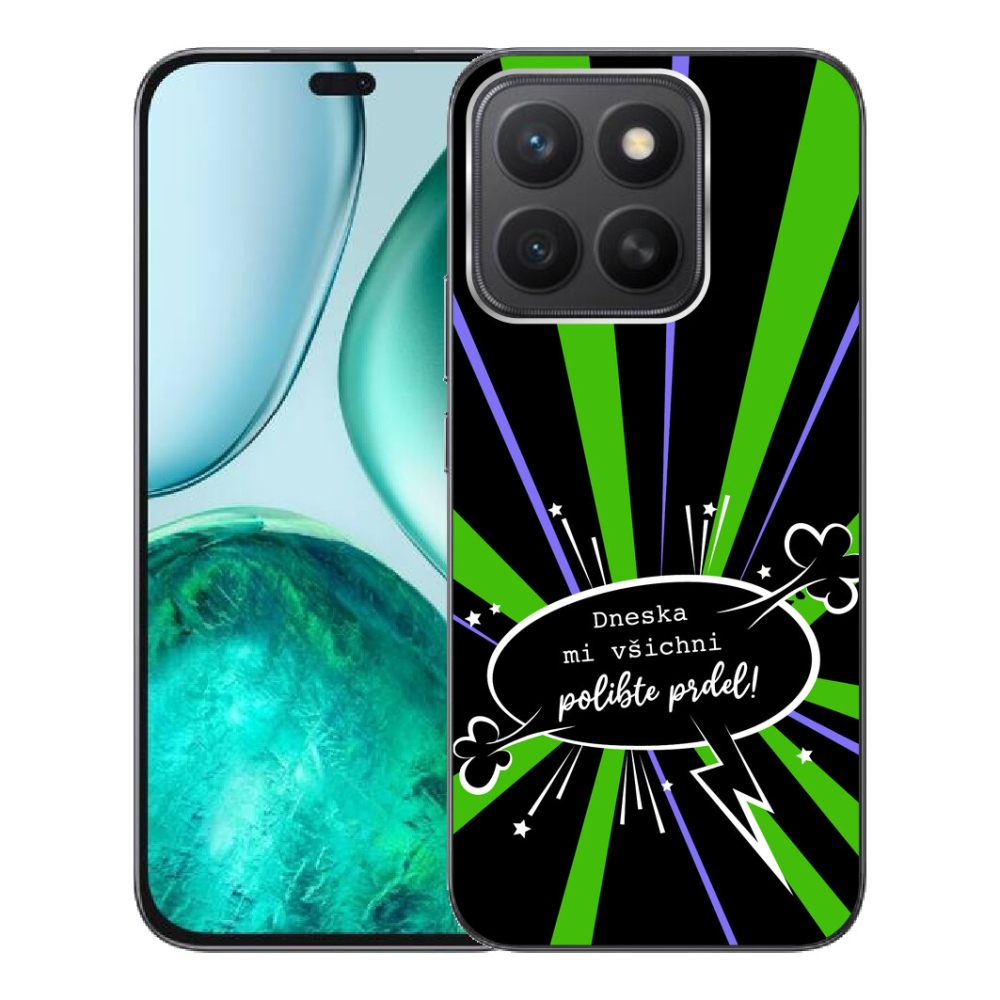 Gélový kryt mmCase na Honor X8c - vtipný text 15 čierne pozadie