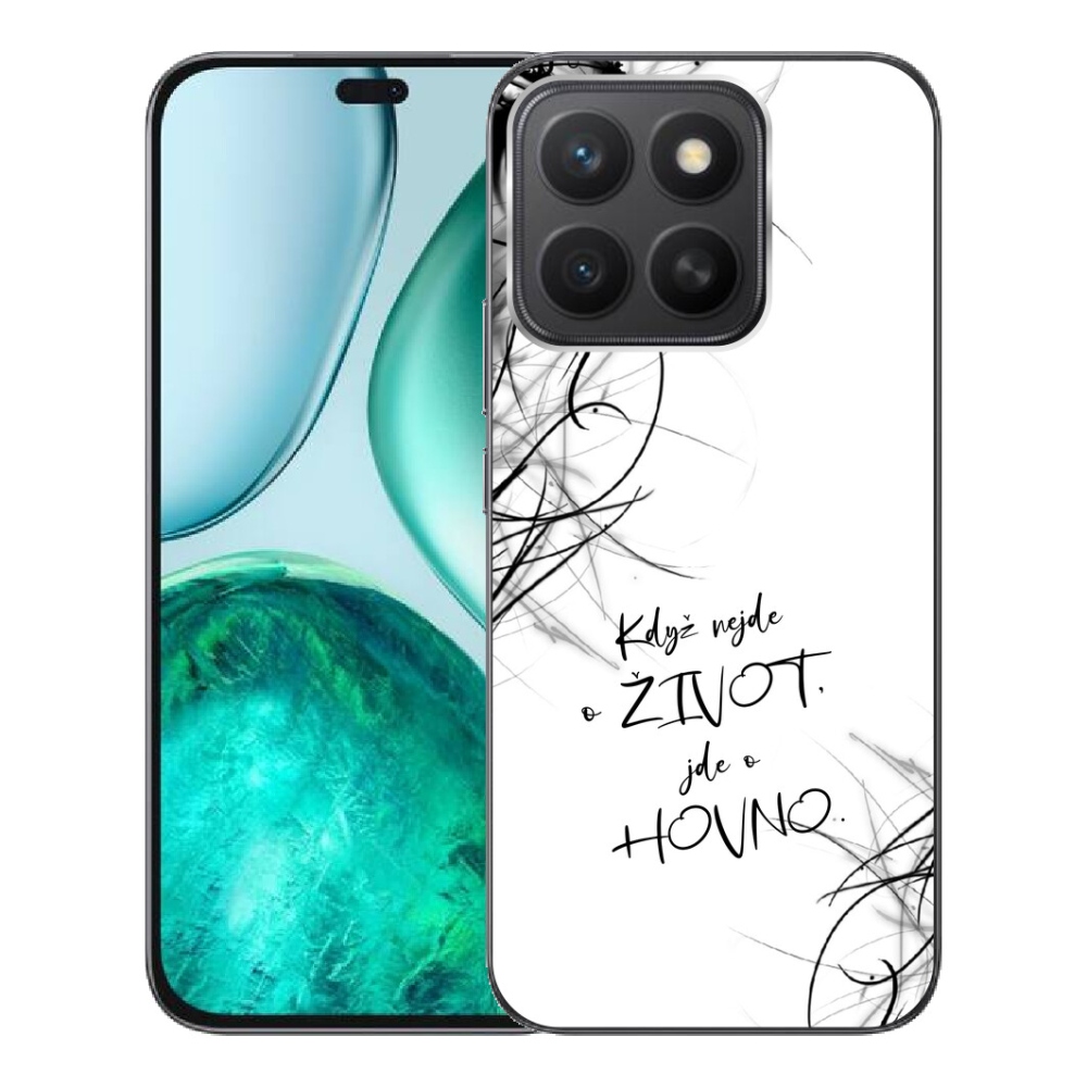 Gélový kryt mmCase na Honor X8c - vtipný text 16 biele pozadie