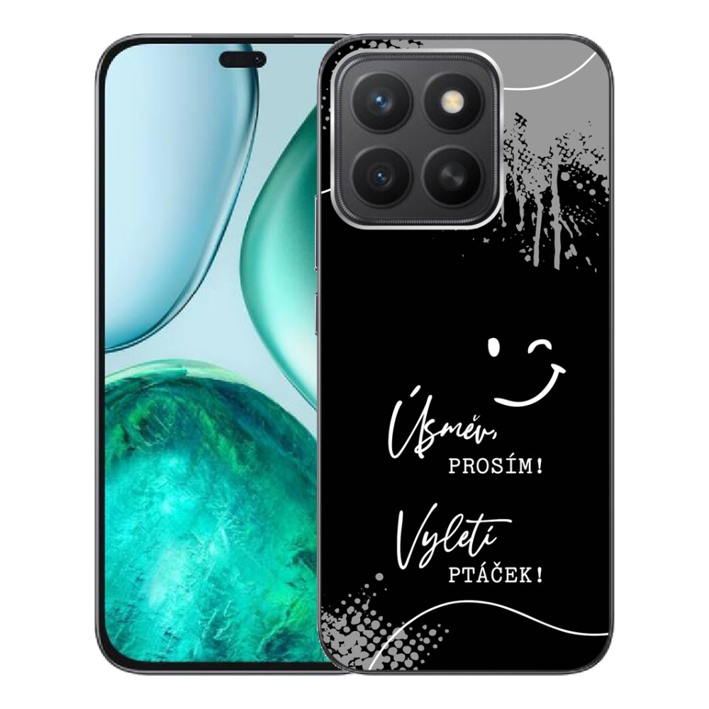 Gélový kryt mmCase na Honor X8c - vtipný text 4 čierne pozadie
