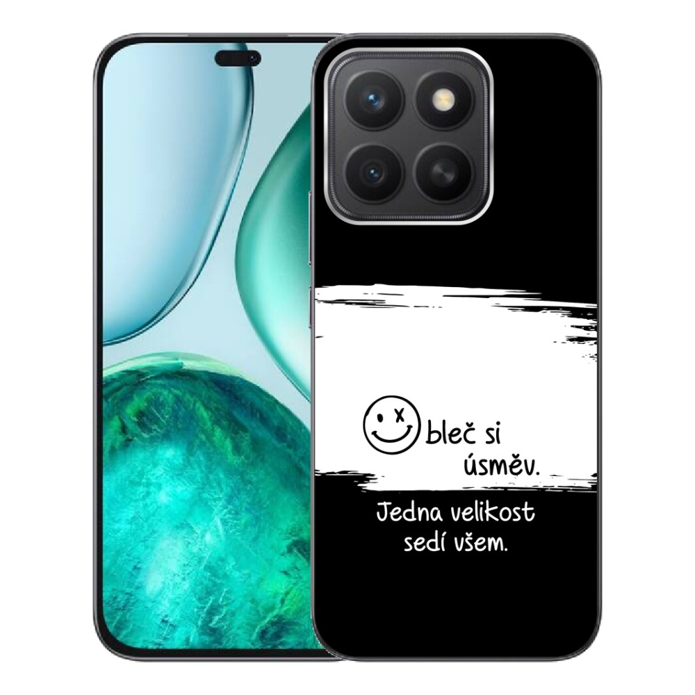 Gélový kryt mmCase na Honor X8c - vtipný text 8 bieločierne pozadie