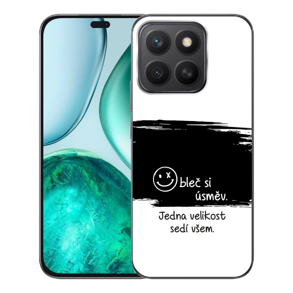 Gélový kryt mmCase na Honor X8c - vtipný text 8 čiernobiele pozadie