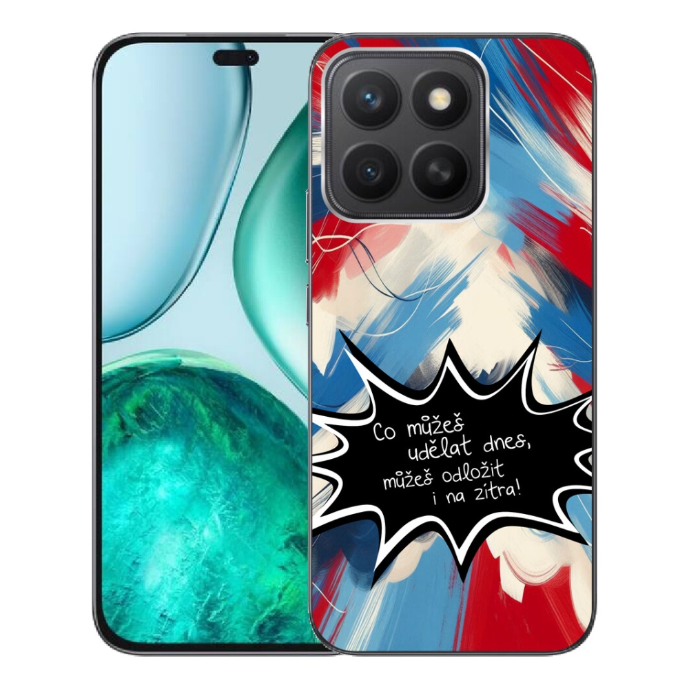 Gélový kryt mmCase na Honor X8c - vtipný text 9 čierne pozadie