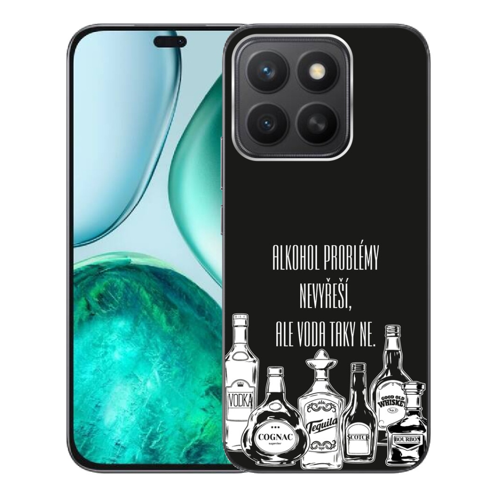 Gélový kryt mmCase na Honor X8c - vtipný text čierne pozadie