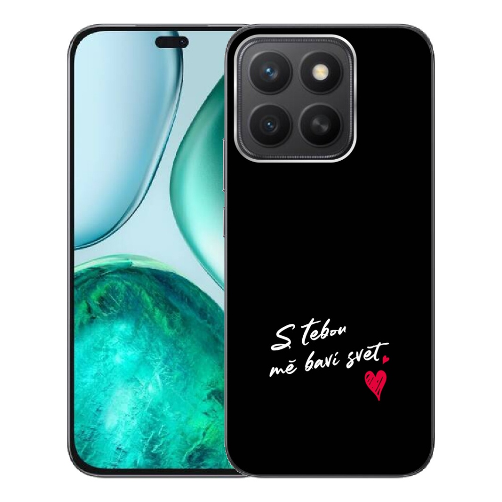 Gélový kryt mmCase na Honor X8c - zamilovaný text 1 čierne pozadie