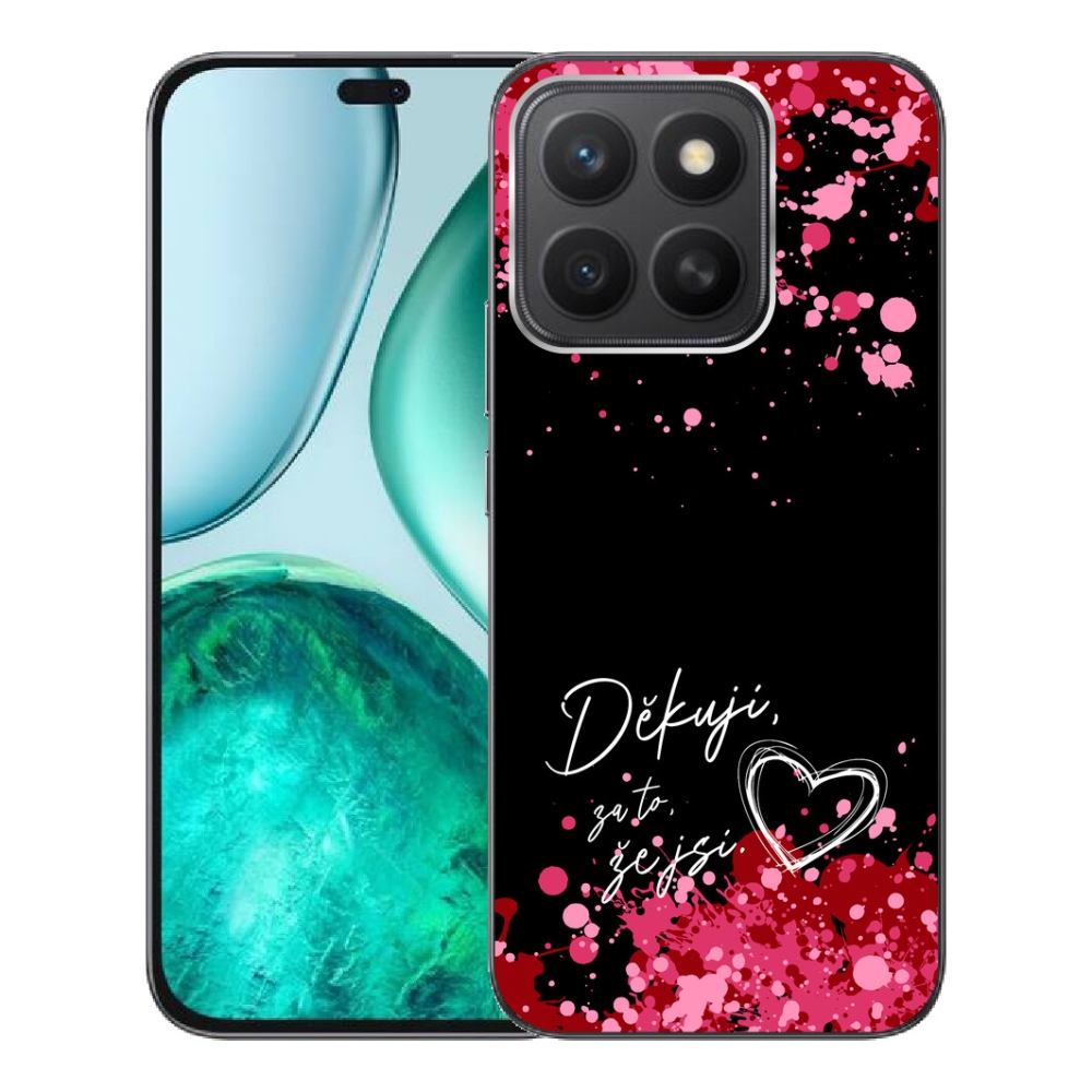 Gélový kryt mmCase na Honor X8c - zamilovaný text 2 čierne pozadie
