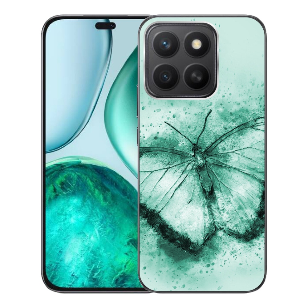 Gélový kryt mmCase na Honor X8c - zelený motýľ