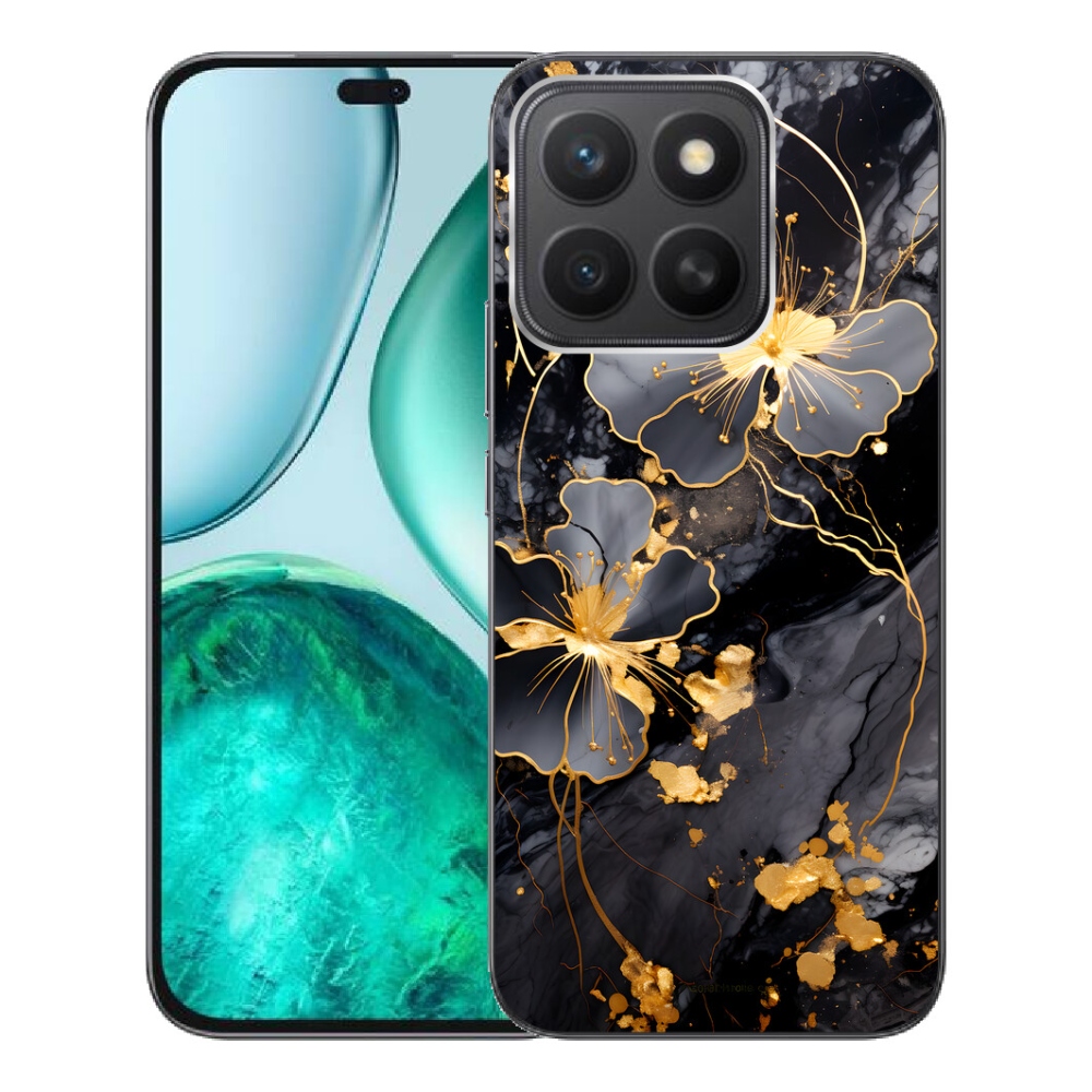 Gélový kryt mmCase na Honor X8c - zlaté kvety