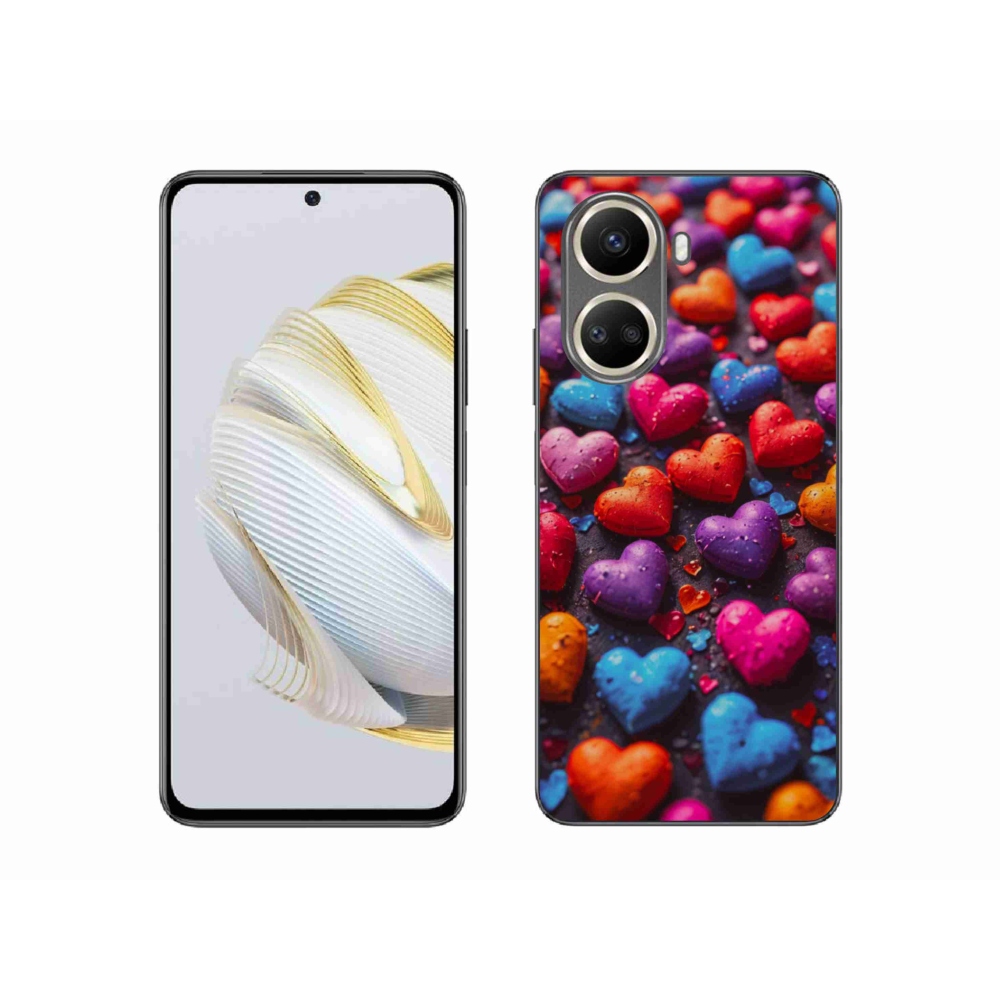 Gélový kryt mmCase na Huawei Nova 10 SE - farebné srdcia