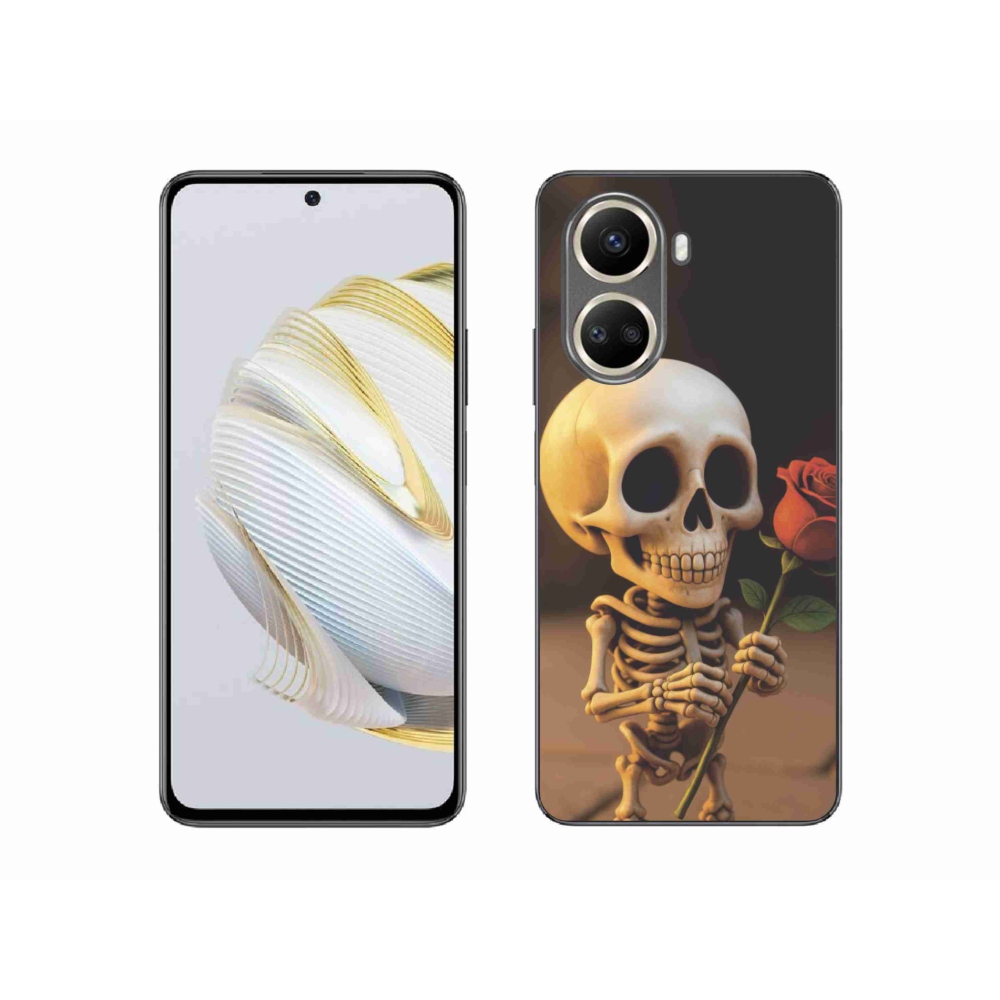 Gélový kryt mmCase na Huawei Nova 10 SE - kostlivec s ružou