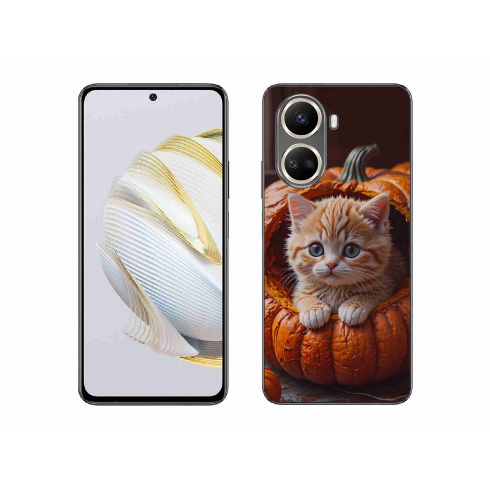 Gélový kryt mmCase na Huawei Nova 10 SE - mačiatko a tekvica 2