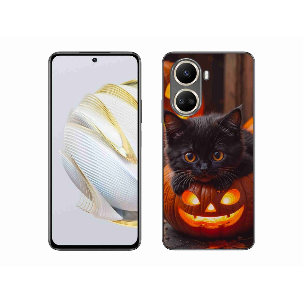 Gélový kryt mmCase na Huawei Nova 10 SE - mačiatko a tekvica