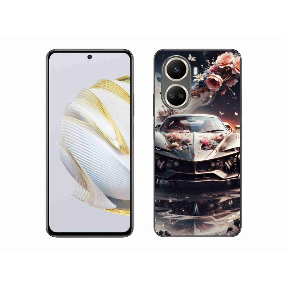 Gélový kryt mmCase na Huawei Nova 10 SE - kvetinový športový automobil