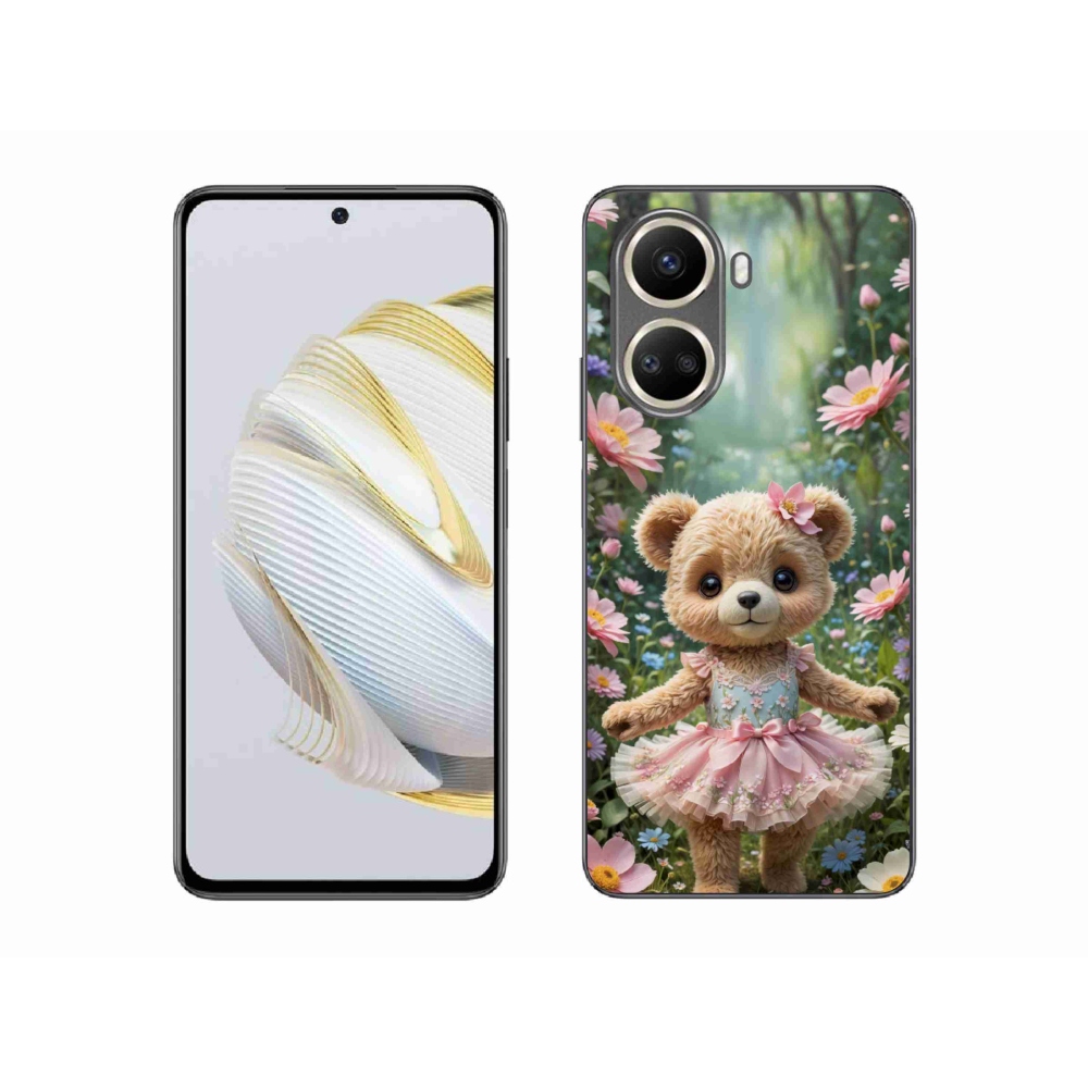 Gélový kryt mmCase na Huawei Nova 10 SE - roztomilý medvedík v kvetoch