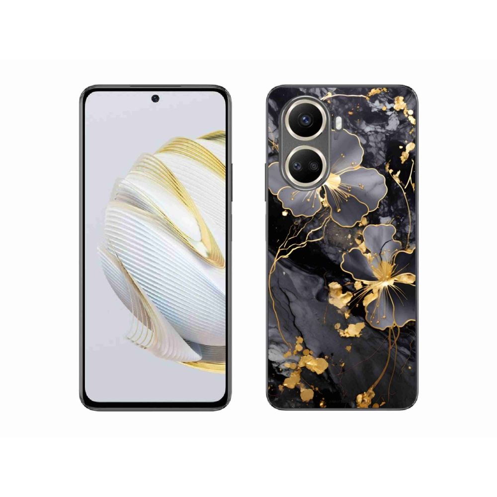 Gélový kryt mmCase na Huawei Nova 10 SE - zlaté kvety