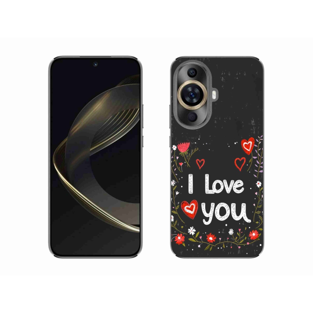 Gélový kryt mmCase na Huawei Nova 11 - I love you čierne pozadie