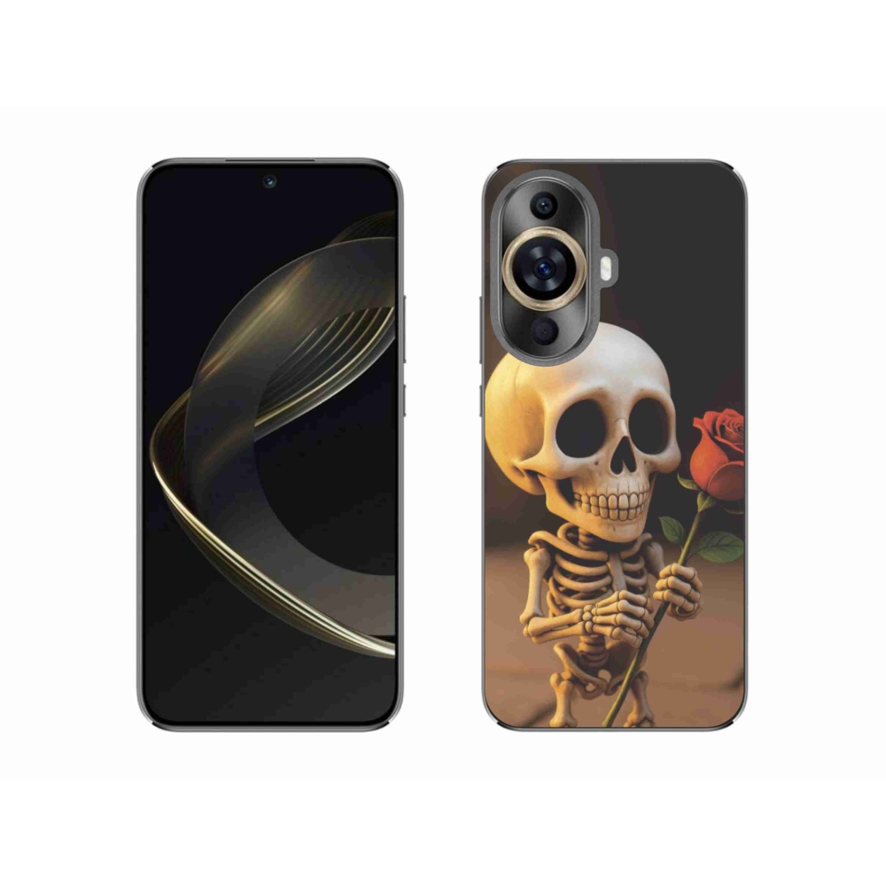 Gélový kryt mmCase na Huawei Nova 11 - kostlivec s ružou