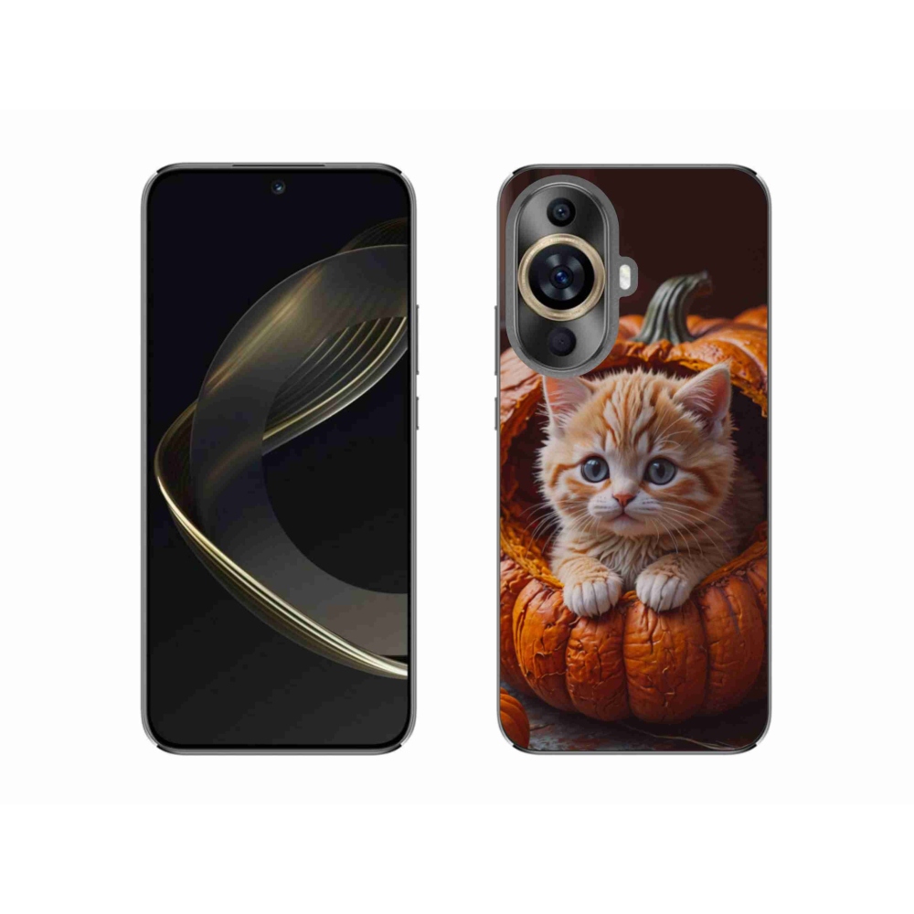 Gélový kryt mmCase na Huawei Nova 11 - mačiatko a tekvica 2
