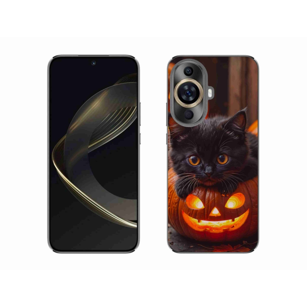 Gélový kryt mmCase na Huawei Nova 11 - mačiatko a tekvica