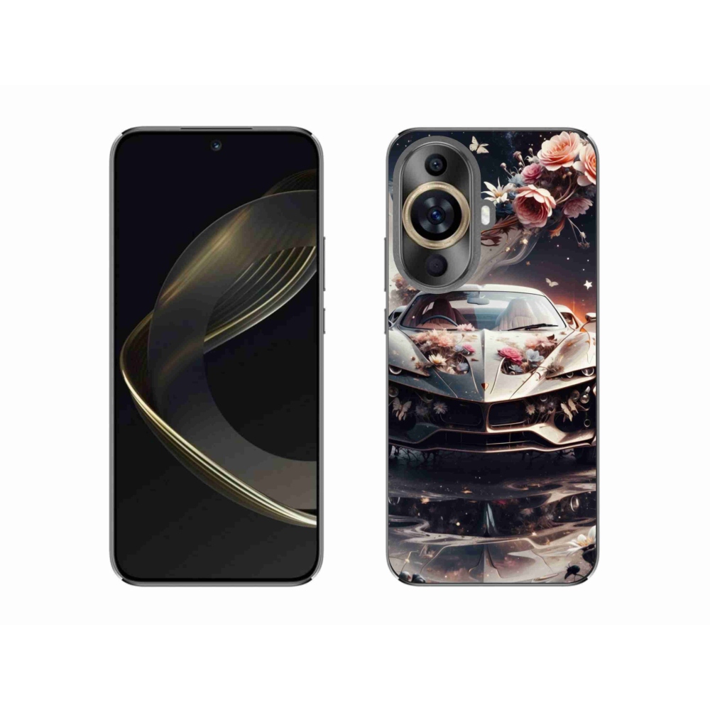Gélový kryt mmCase na Huawei Nova 11 - kvetinový športový automobil