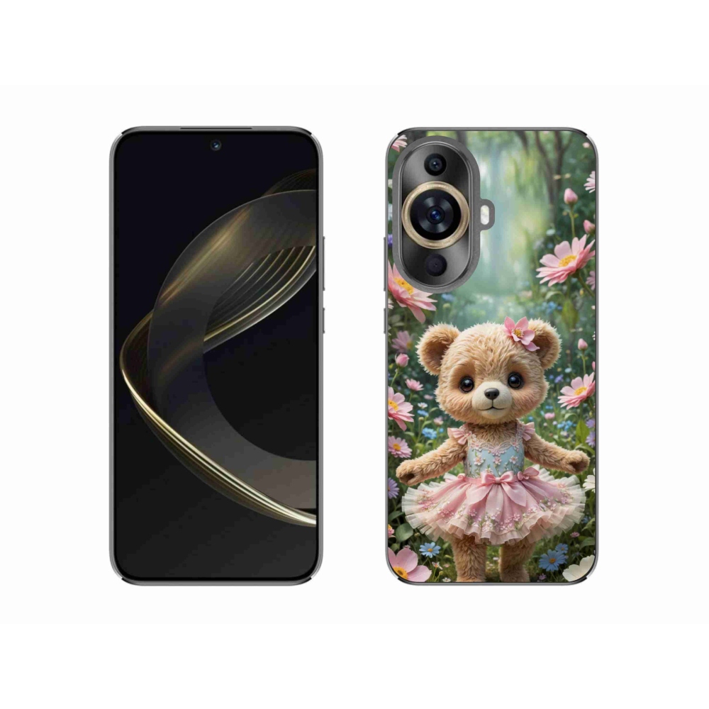 Gélový kryt mmCase na Huawei Nova 11 - roztomilý medvedík v kvetoch