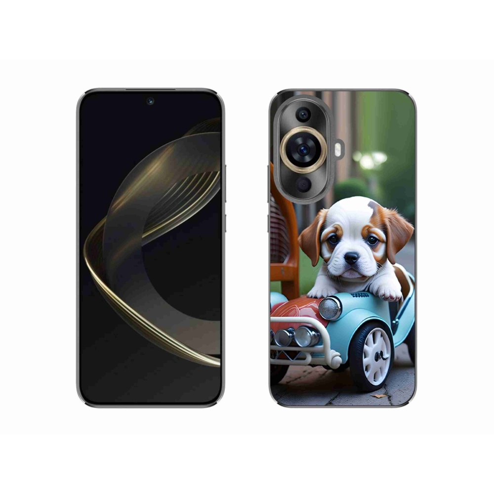 Gélový kryt mmCase na Huawei Nova 11 - šteňa v retro aute