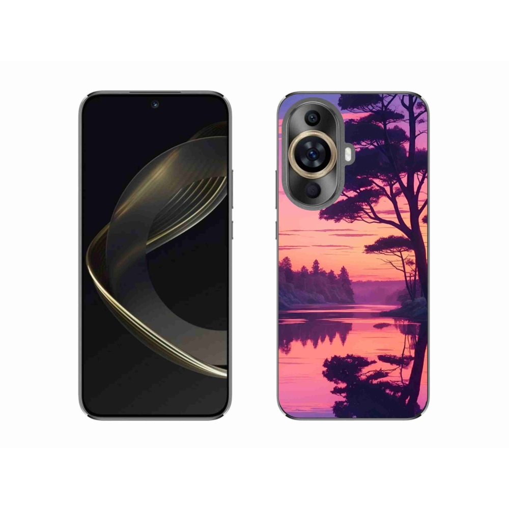 Gélový kryt mmCase na Huawei Nova 11 - západ slnka nad jazerom