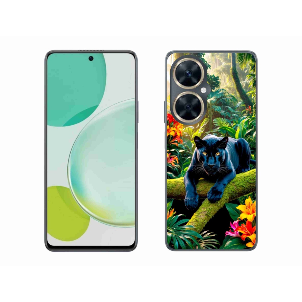 Gélový kryt mmCase na Huawei Nova 11i - čierny panter v džungli