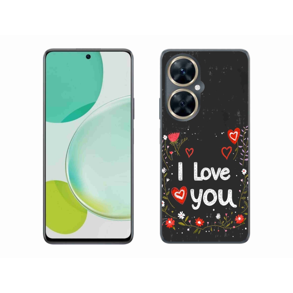 Gélový kryt mmCase na Huawei Nova 11i - I love you čierne pozadie