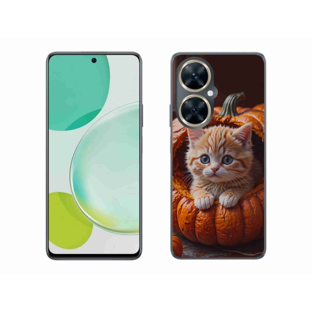 Gélový kryt mmCase na Huawei Nova 11i - mačiatko a tekvica 2